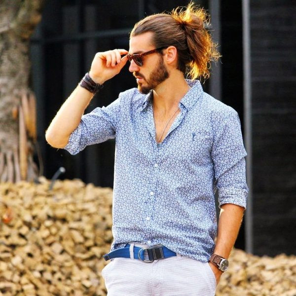 Pony Style Long Hairstyles For Men