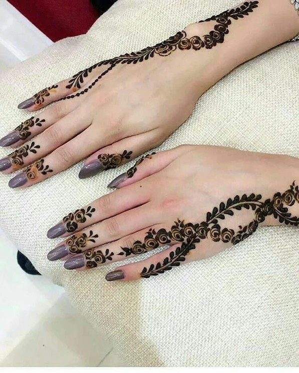 Shimmer backhand Henna Designs for girls