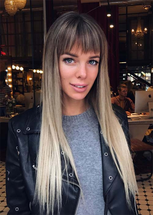 Straight Hairstyles with Bangs in 2018