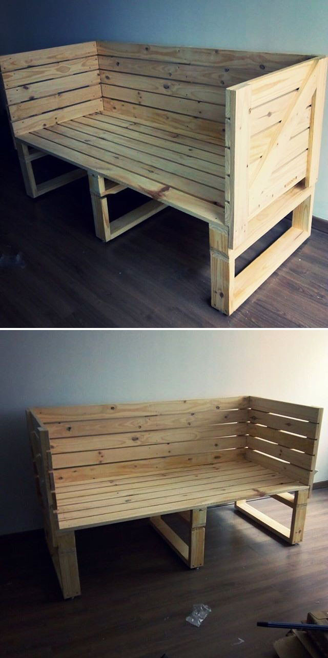 Pallet furniture bench