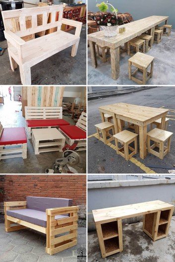Artistically Crafted Pallet Tables And Couches
