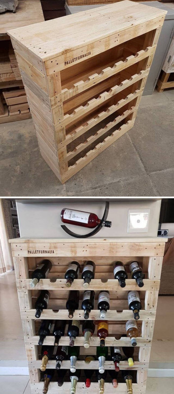 Pallet wine shelf