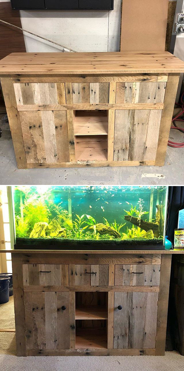 Pallet fish tank stand