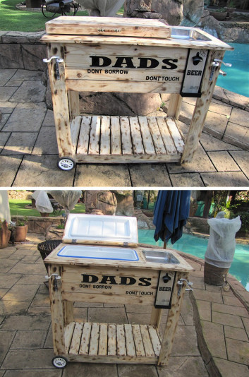 pallet bar table ideas for outdoor pool