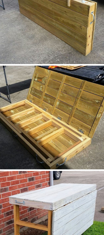 Pallet foldable display table