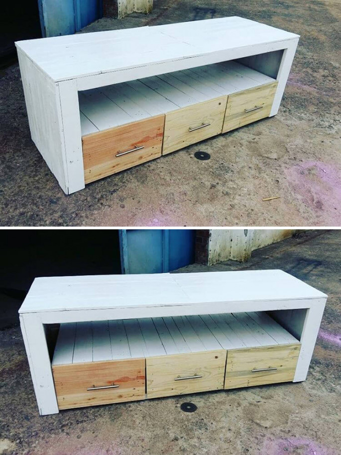 pallet tv stand with wall drawer ideas