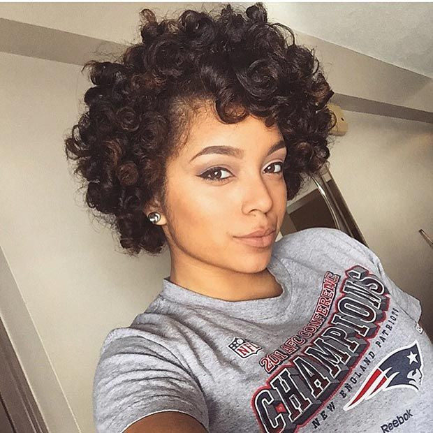 Natural Curly Short Hairstyle for Black Women