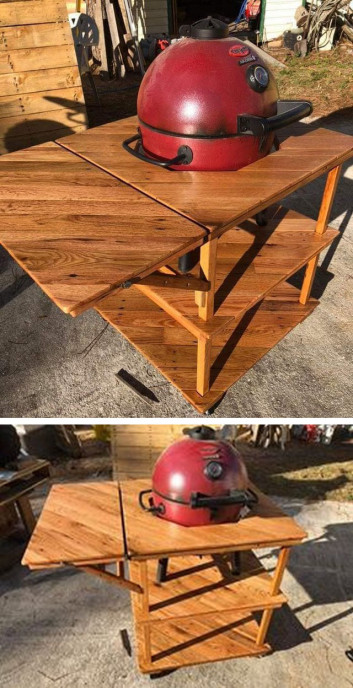 Pallet table with Hot plate