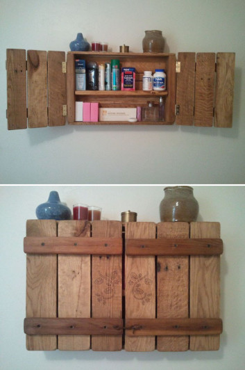 Pallet storage wall shelf ideas