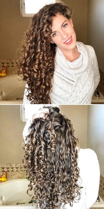 Long Curly Hairstyles for Round Faces
