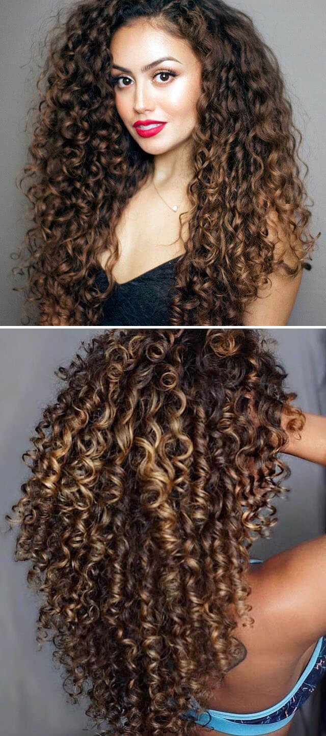 Long Curly Hairstyles for Round Faces