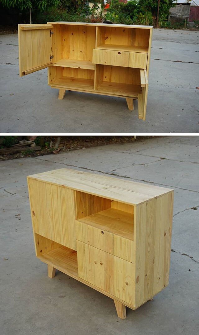 diy pallet table drawers