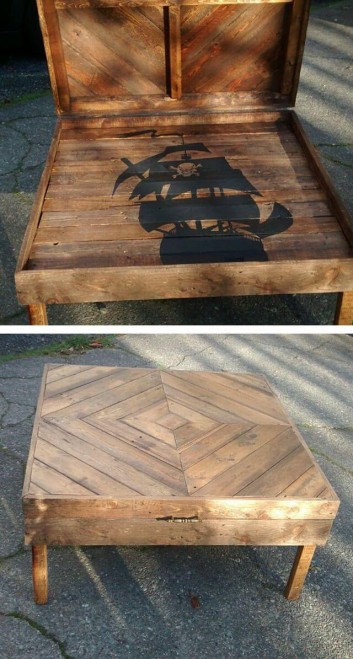 pallet table project ideas with storage