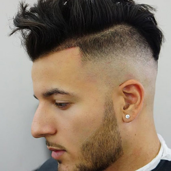 Undercut+ Messy Comb Over Fade Medium Length Men's Hairstyles