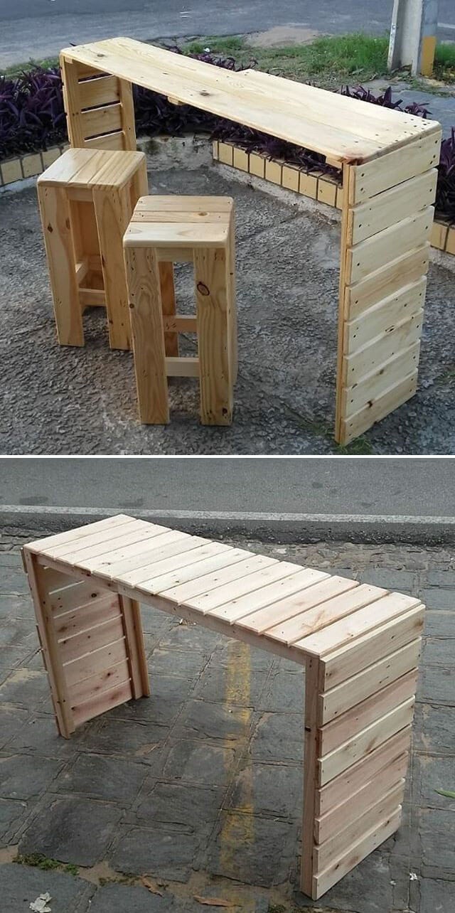pallet small table with side table