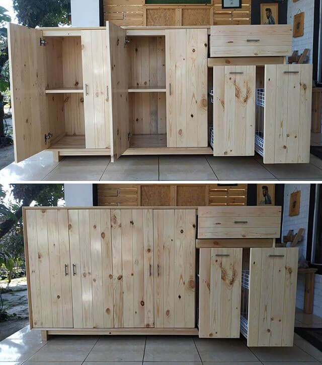 pallet storage cabinet ideas