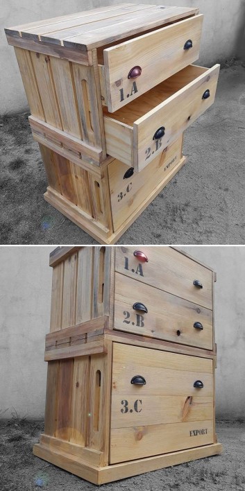 Pallet storage drawers ideas