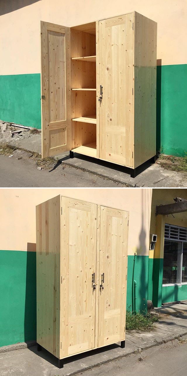 Pallet storage cabinets ideas