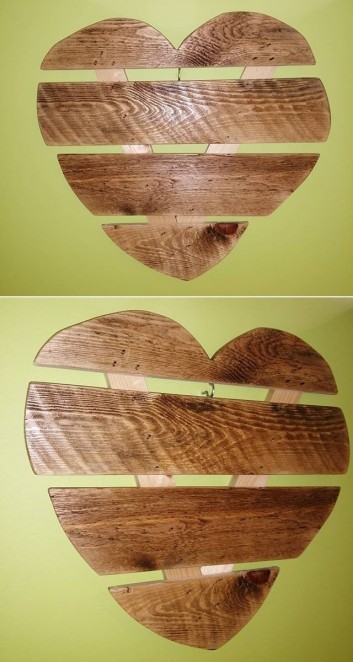 wooden pallet heart shelf