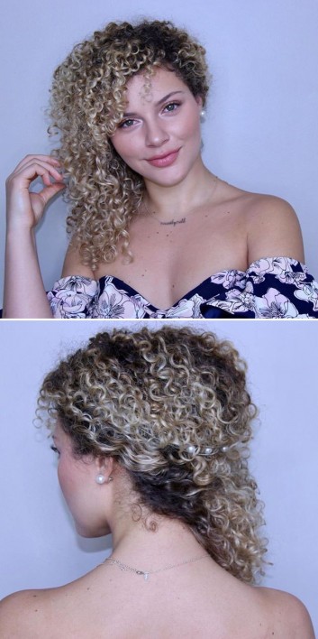 Creative curly medium hairstyles ideas