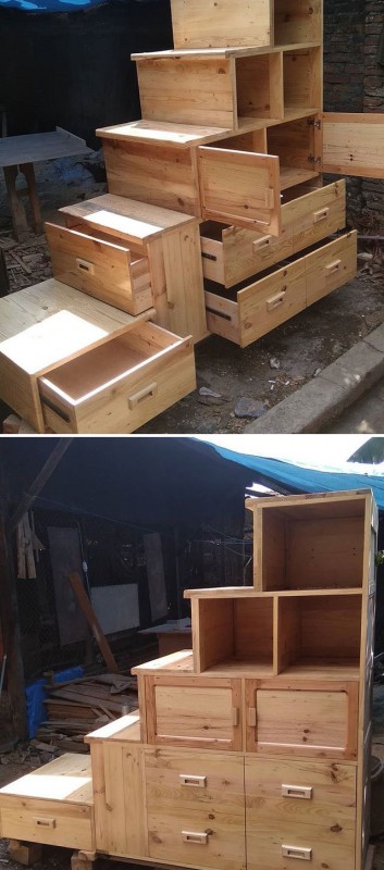Pallet storage drawers ideas