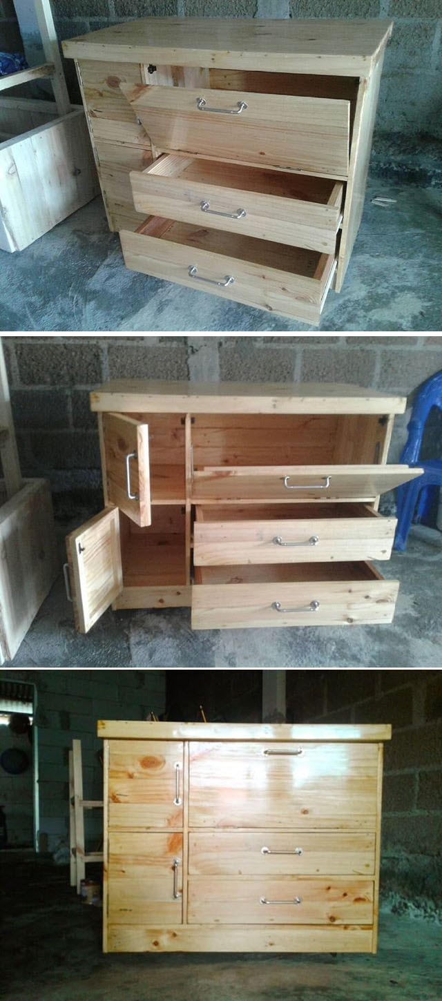 Pallet tv stand with storage drawers ideas